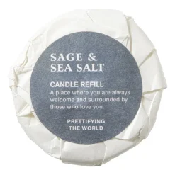 Geurkaars met refill - salie & zeezout