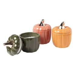 Geurkaars pompoen - groen - ø10x12 cm