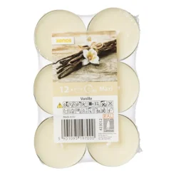 Geurwaxinelichten - vanille - set van 12