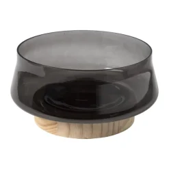 Glazen schaal - grijs - ø22x10.5 cm