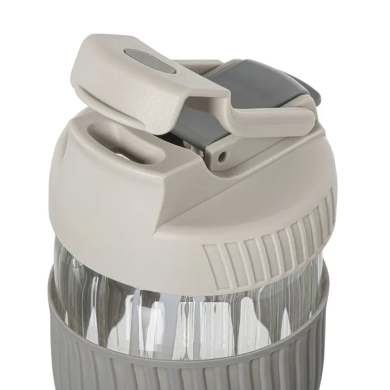 Glazen to-go beker - grijs - 350 ml