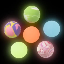 Glow in the dark stuiterbal - set van 6 - diverse varianten