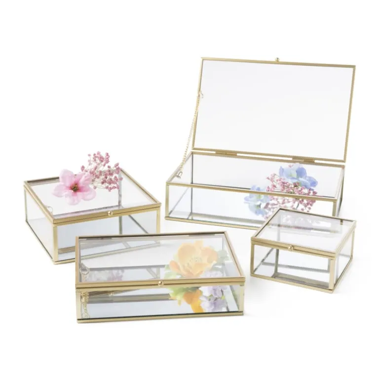 Gouden box - rechthoekig - 23x14x5,5 cm