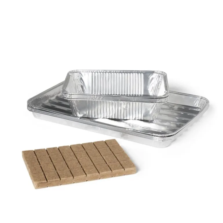 Grillschalen zilver - set van 4 - 34x23x4 cm