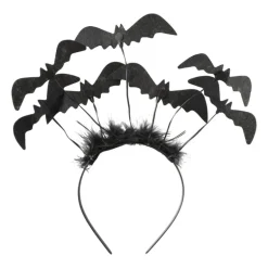 Haarband vleermuis - zwart - 14.5x13 cm