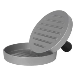 Hamburger pers - zilverkleurig - aluminium - ø9.5x12 cm
