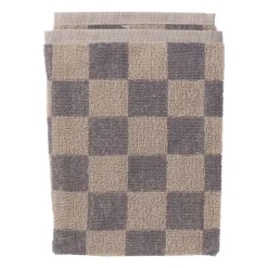 Handdoek blokjes - antraciet/taupe - 50x50 cm