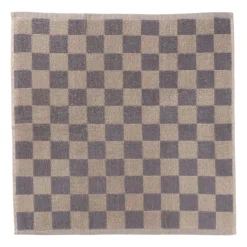 Handdoek blokjes - antraciet/taupe - 50x50 cm