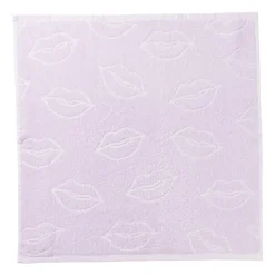 Handdoek lippen - lila/wit - 50x50 cm