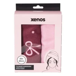 Handdoek tulband - strikjes - set van 2