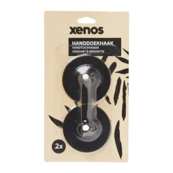 Handdoekhaken - zwart - set van 2