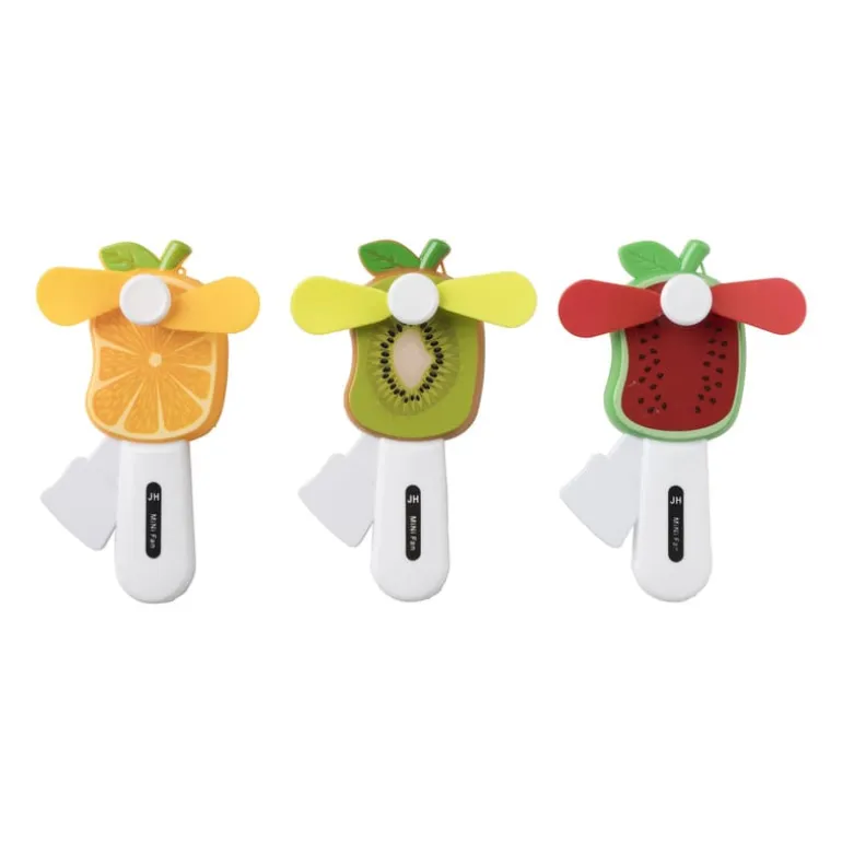 Handventilator kiwi - kunststof - 13.5x7 cm