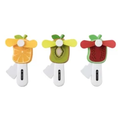 Handventilator sinaasappel - kunststof - 13.5x7 cm