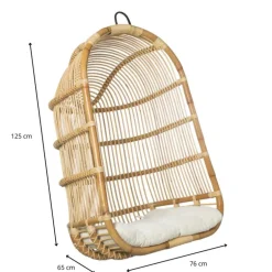 Hangstoel Aqua - naturel - 70x60x124 cm