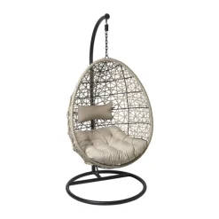 Hangstoel Hawaii met beige kussens - bruin - 196 cm