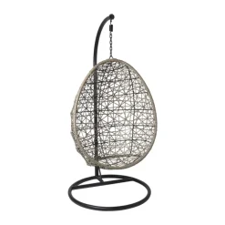 Hangstoel Hawaii met grjize kussens - bruin - 196 cm