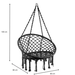 Hangstoel Knoet - zwart - ø80x100 cm