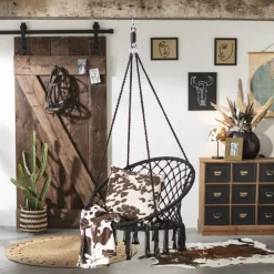 Hangstoel Knoet - zwart - ø80x100 cm