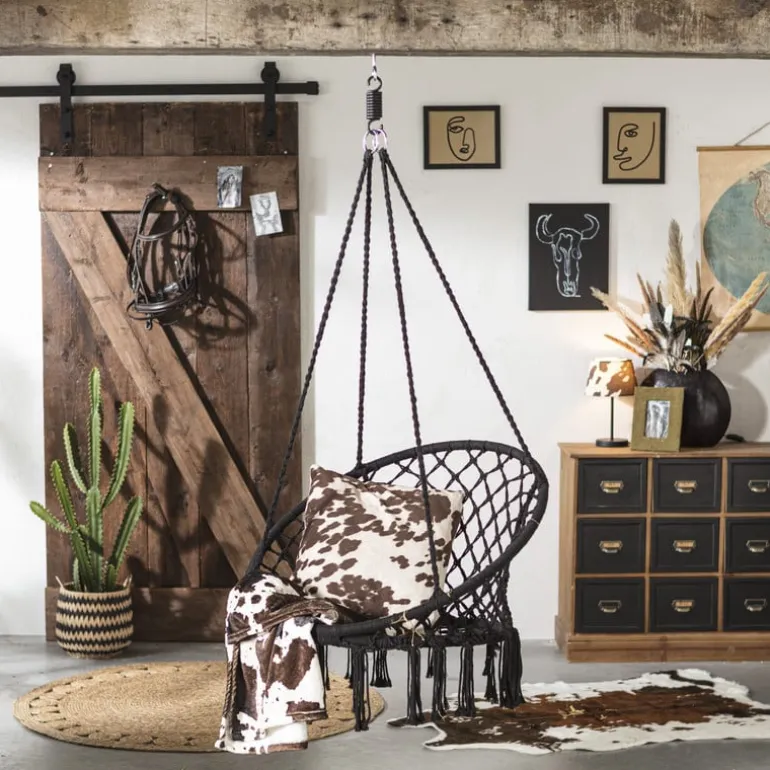 Hangstoel Knoet - zwart - ø80x100 cm