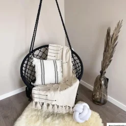 Hangstoel Knoet - zwart - ø80x100 cm