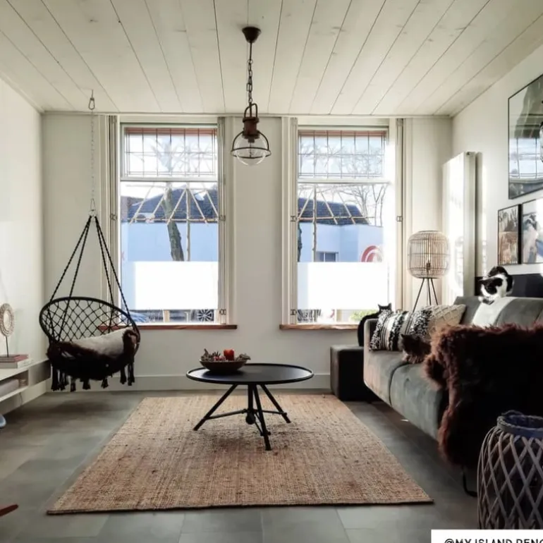 Hangstoel Knoet - zwart - ø80x100 cm