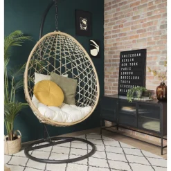 Hangstoel swing met standaard - naturel - ø104x200 cm