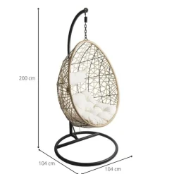 Hangstoel swing met standaard - naturel - ø104x200 cm