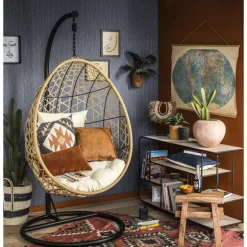 Hangstoel swing met standaard - naturel - ø104x200 cm