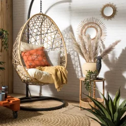 Hangstoel swing met standaard - naturel - ø104x200 cm