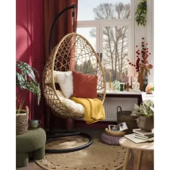 Hangstoel swing met standaard - naturel - ø104x200 cm