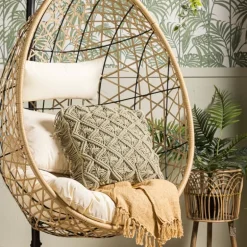 Hangstoel swing met standaard - naturel - ø104x200 cm
