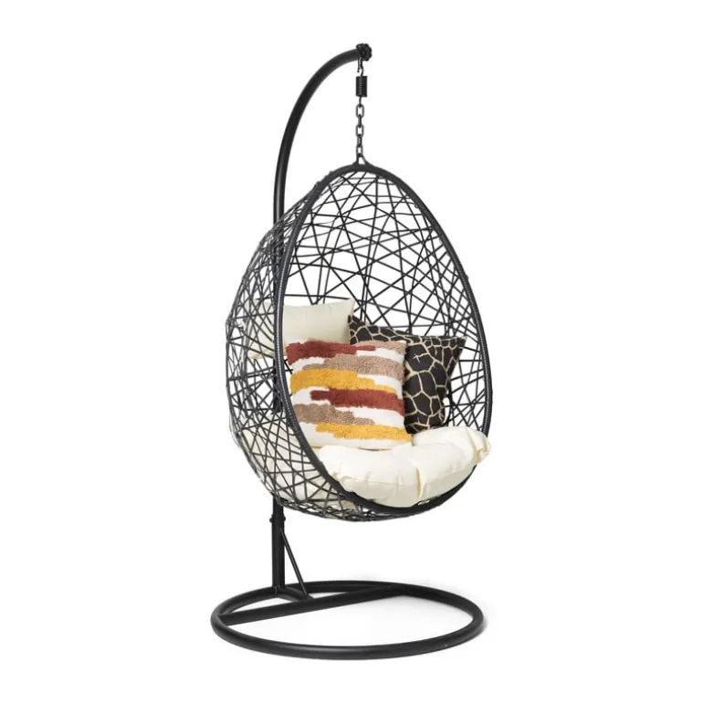 Hangstoel swing met standaard - zwart - ø104x200 cm