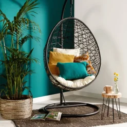 Hangstoel swing met standaard - zwart - ø104x200 cm