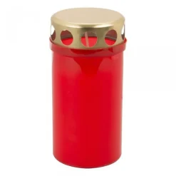 Herdenkingslicht met deksel - rood - 50 branduren