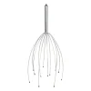 Hoofd massage borstel - zilverkleurig - 6x6x25 cm