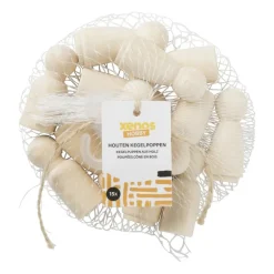 Houten kegelpoppen - set van 15 - 4.3 cm