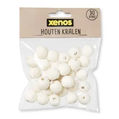 Houten kralen - naturel - 30 stuks