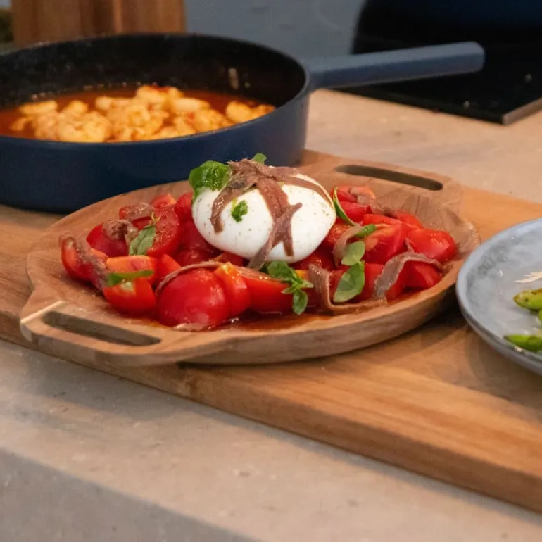 Hugo Kennis borrelplank groot - bruin - ø26 cm