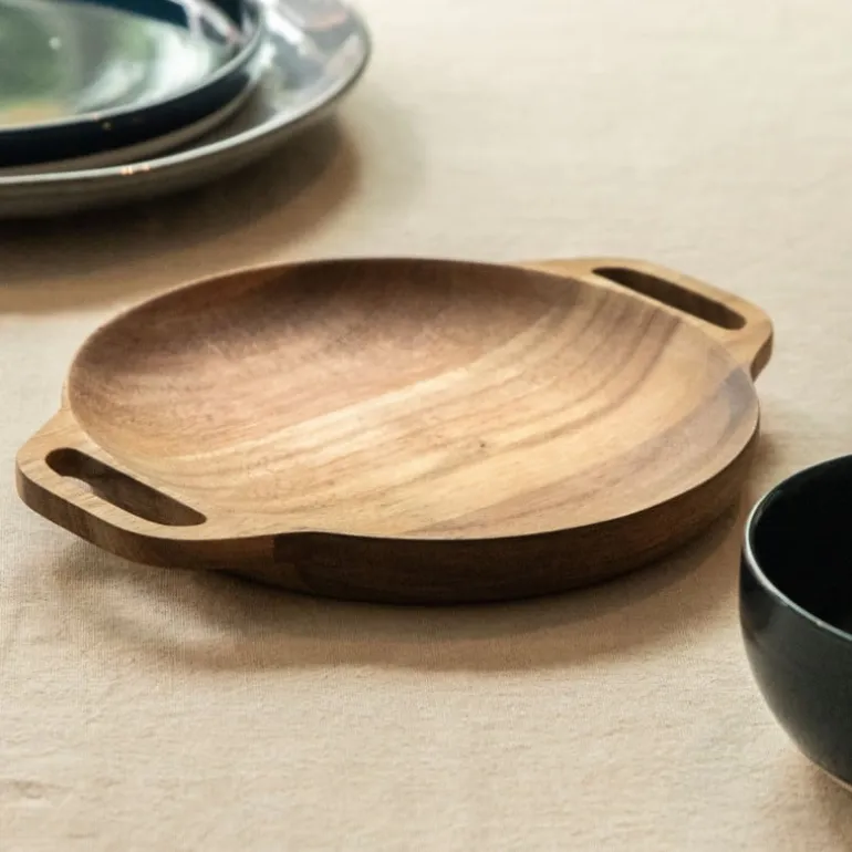 Hugo Kennis borrelplank groot - bruin - ø26 cm