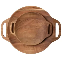 Hugo Kennis borrelplank klein - bruin - ø18 cm