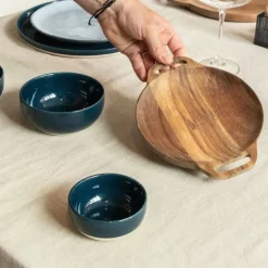 Hugo Kennis borrelplank klein - bruin - ø18 cm