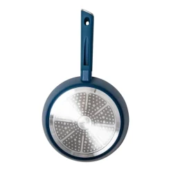 Hugo Kennis hapjespan met deksel - blauw/zwart - ø28x8 cm