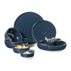 Hugo Kennis ontbijtbord - blauw/wit - ø20 cm