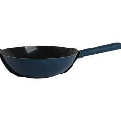 Hugo Kennis wokpan - blauw/zwart - ø28x8 cm