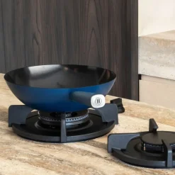 Hugo Kennis wokpan - blauw/zwart - ø28x8 cm