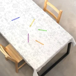 Inkleur tafelkleed Pasen - wit - 180x120 cm