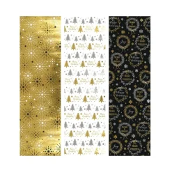 Inpakpapier kerst metaal - multikleur - 70x200 cm - diverse varianten
