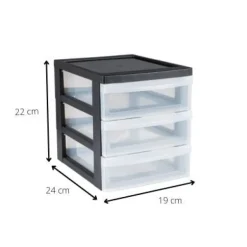 Iris ladesysteem A5 - 3 lades - zwart - 26x22x19 cm