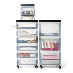 Iris ladesysteem met wieltjes - 6 lades - zwart - 62x40x29 cm