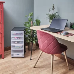 Iris ladesysteem met wieltjes - 6 lades - zwart - 62x40x29 cm